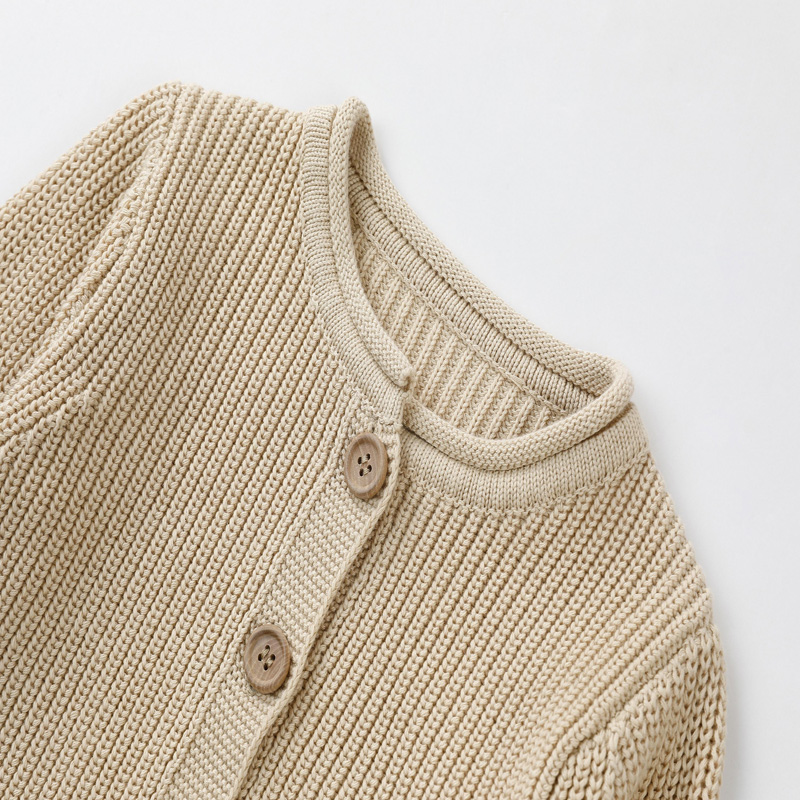 Sigtificante per bambini Cardigan casual Casual Conti con abiti da beige solidi