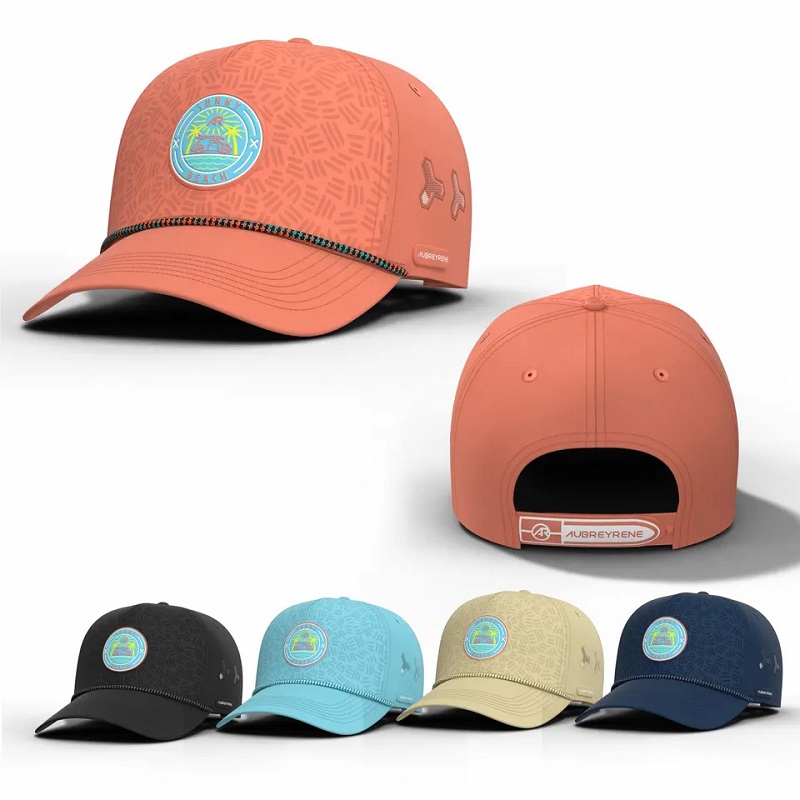 Factory Wholesale personalizzato personalizzato di alta qualità impermeabile 5 pannello regolabile in rete regolabile foro perforato Logo Cappello da baseball Cappello