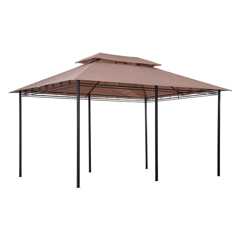 10 \\ 'x 13 \\' Gazebo pergola a tavola morbida esterna con tende, gazebo in telaio in acciaio a 2 livelli per patio, kaki