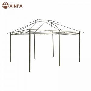 10 \\\\ \'x 13 \\\\\' pergola gazebo morbida esterna con tende, gazebo in telaio in acciaio a 2 livelli per patio, grigio salvia