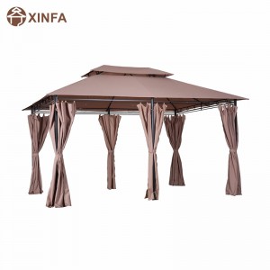 10 \\\\ \'x 13 \\\\\' Gazebo pergola a tavola morbida esterna con tende, gazebo in telaio in acciaio a 2 livelli per patio, kaki