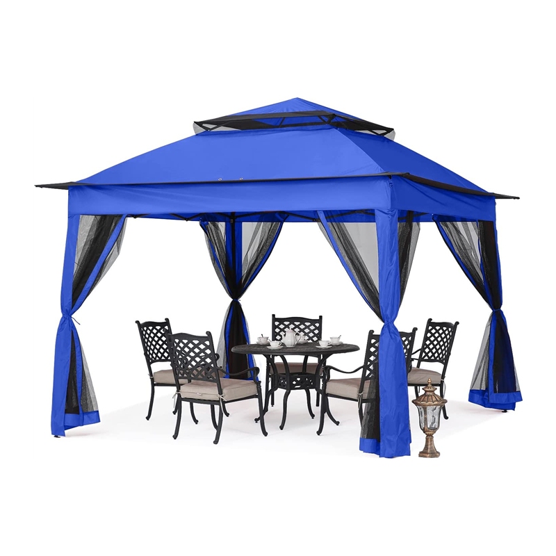 Forniture per giardini pergola in alluminio gazebo da esterno attività esterna con zanzara, blu