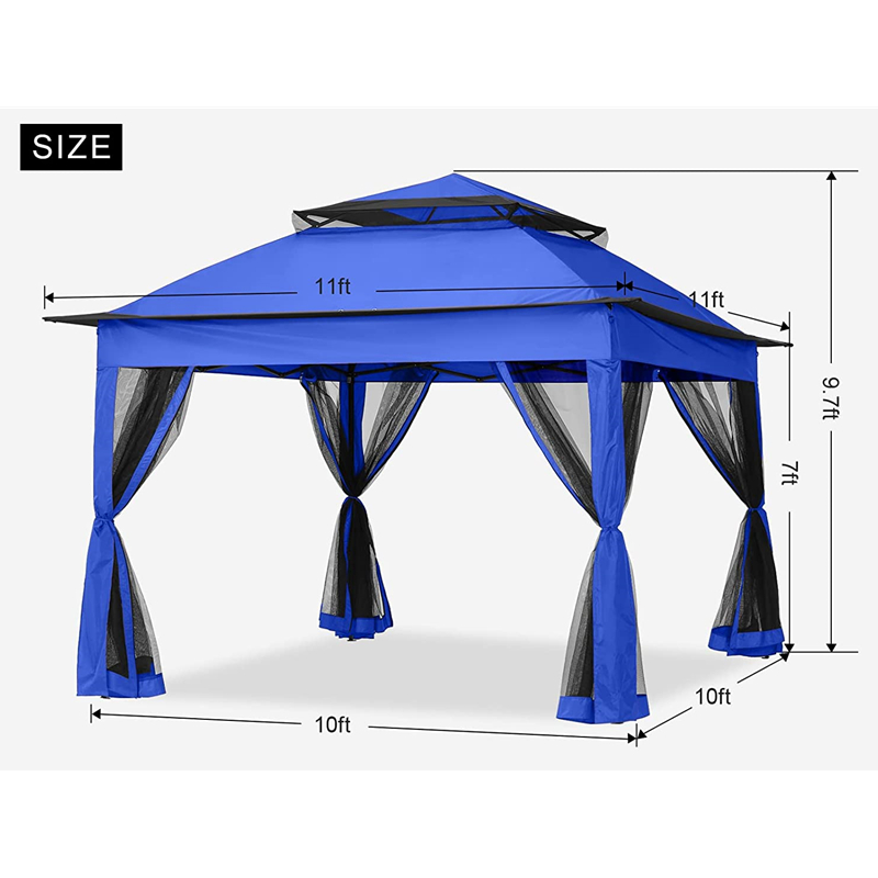 Forniture per giardini pergola in alluminio gazebo da esterno attività esterna con zanzara, blu