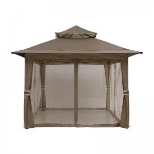 Forniture da giardino pergola in alluminio gazebo da esterno attività all\'aperto con zanzara, cioccolato
