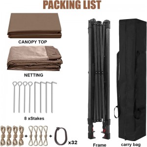 Forniture da giardino pergola in alluminio gazebo da esterno attività all\'aperto con zanzara, cioccolato