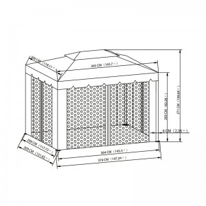 10 piedi x 12 piedi. Gazebo Attività all\'aperto Uso con Mosquito Net, Cioccolato
