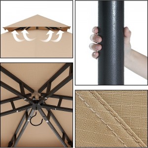 10 \\\\ \'x10 \\\\\' Gazebo per patio Gazebo esagonale esterno con tende da reti e privacy