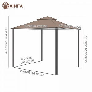 Tenda da baldacchino da gazebo da 10 \\\\ \'x 10 \\\\\' patio esterno con pareti laterali a rete, baldacchino a 2 livelli per cortile, caffè