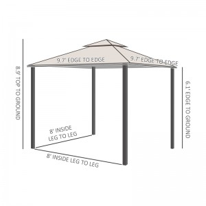 Tenda da baldacchino gazebo da 10 \\\\ \'x 10 \\\\\' patio esterno con pareti laterali a rete, baldacchino a 2 livelli per cortile, beige