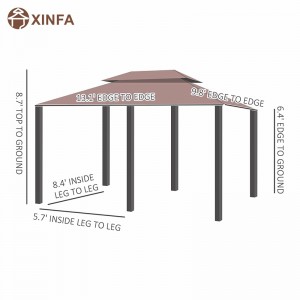 10 \\\\ \'x 13 \\\\\' Gazebo pergola a tavola morbida esterna con tende, gazebo in telaio in acciaio a 2 livelli per patio, kaki