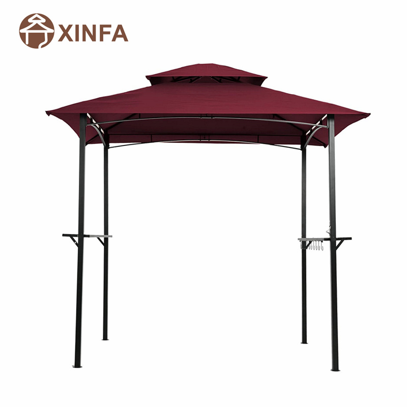 8 \\ 'x 5 \\' Topy Grill Grill Grill Gazebo Patio esterno Scheda gazebo di gazebo con robusto telaio in acciaio, rosso