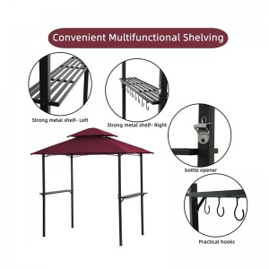 8 \\\\ \'x 5 \\\\\' Topy Grill Grill Grill Gazebo Patio esterno Scheda gazebo di gazebo con robusto telaio in acciaio, rosso
