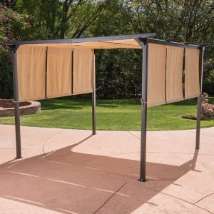 10 \\\\ \'x 10 \\\\\' esterno pergola gazebo tenda casa in acciaio da esterno incorniciata, marrone