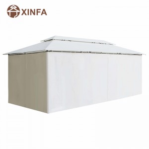 Copertura da baldacchino da giardino di lusso Gazebo da cortile esterno con tende a prova di alluminio marciume