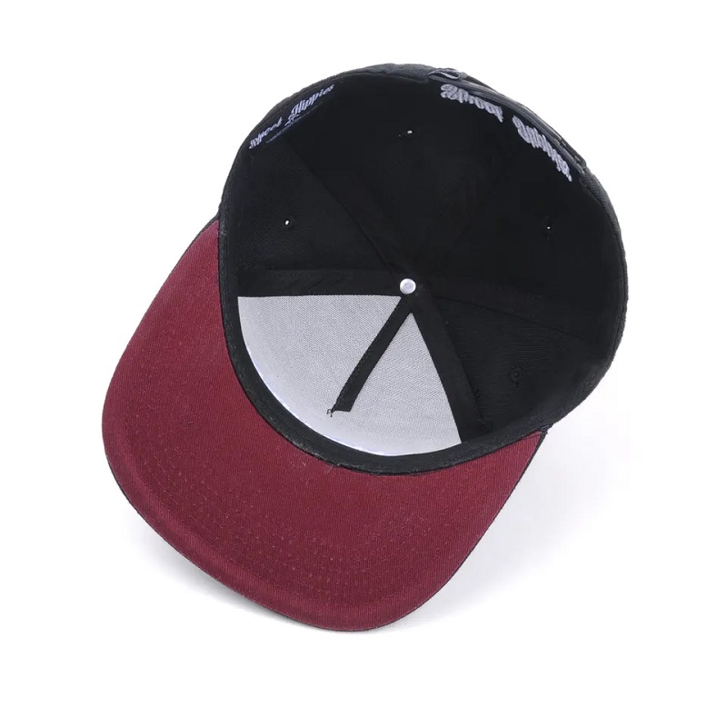 Wholesale Design Street Dance Hip Hop Flat Bill Cappelli personalizzati ricami Black Snapback