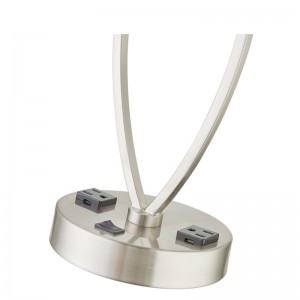 Dormi una lampada da tavolo leggera con finituranichel spazzolata, un interruttore a bilanciere su/off e due punti vendita in camera