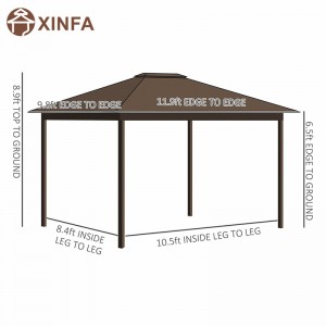 10 \\\\ \'x 12 \\\\\' Gazebo di copertura del tetto in acciaio zincato