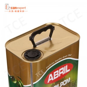 2l3l4l5l grade alimento rettangolare extra vergine oliva stagno di stagno di canotta per olio da cucina lattina di latta in latta