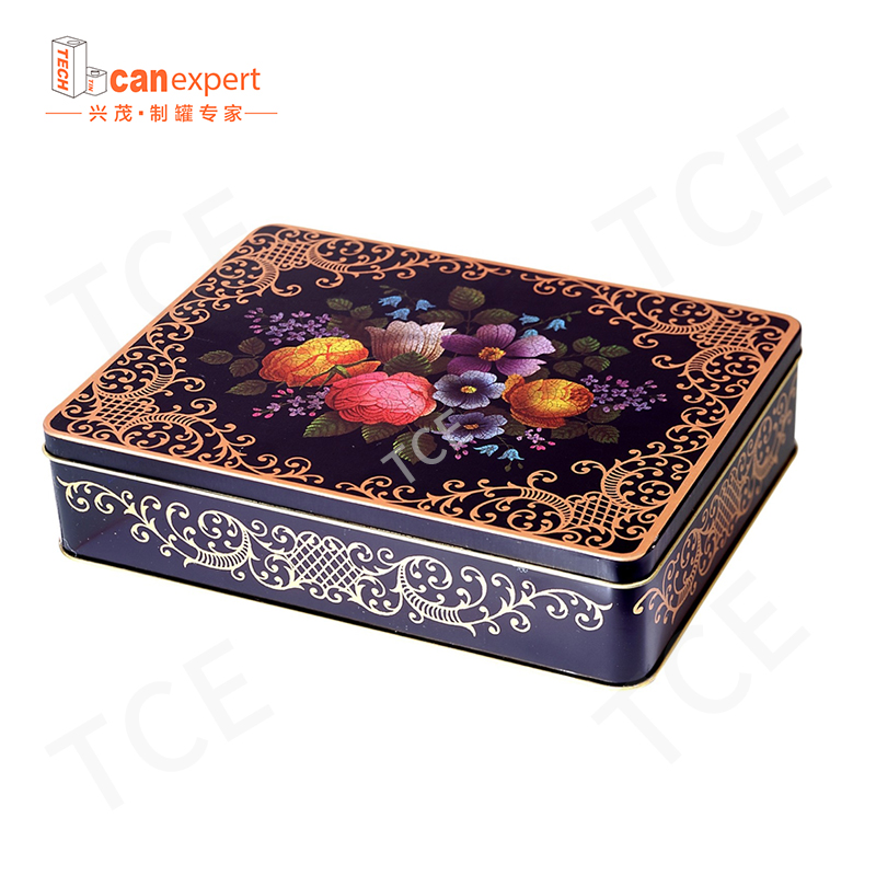 Contenitore di regalo artigianale di alta qualità personalizzato Contenitore caramelle scatola di cioccolato cioccolato bookie metallica in metallo