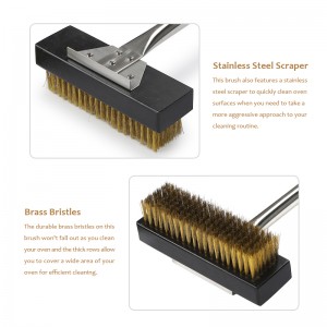 Lunghezza 53 pollici di setole rame Pennello per pulizia per pizza per pizza.