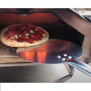 Pizza in alluminio rotondo extra lungo da 53 pollici che gira la pala per buccia per forno in mattoni comprano la maniglia di legno