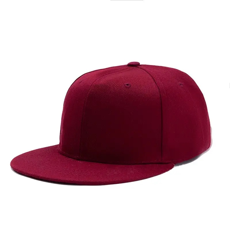 Alta qualità all'ingrosso 100% Cotton Fashion Cap Sports Logo Custom Men Plain Flat Bim Brim Pattern Hip Hop Snapback Cap Hats
