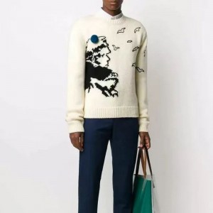 Produzione invernale personalizzata maglioni jacquard in maglia casual per uomo