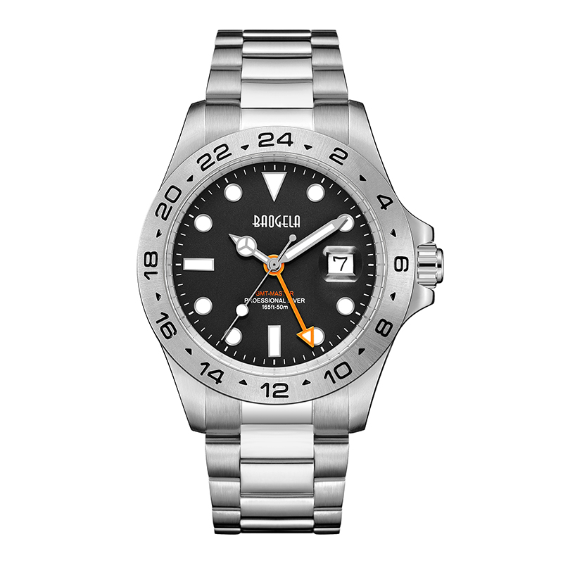 Baogela Men Luxury Watch 304 in acciaio inossidabile Svizzera Svizzera quadrante luminoso 50bar Ashion Business Relogio Masculino Owatch 22806