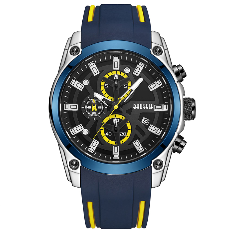 Baogela Men \\ 's sport militare orologi uomini uomini impermeabili alla moda blu silicone orologio da polso orologio di lusso di lusso orologio luminoso 22705