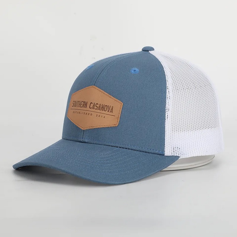 Pannello a 6 pannelli di alta qualità personalizzato Richardson 112 Cappello in stile cotone a maglie di cotone con patch in pelle