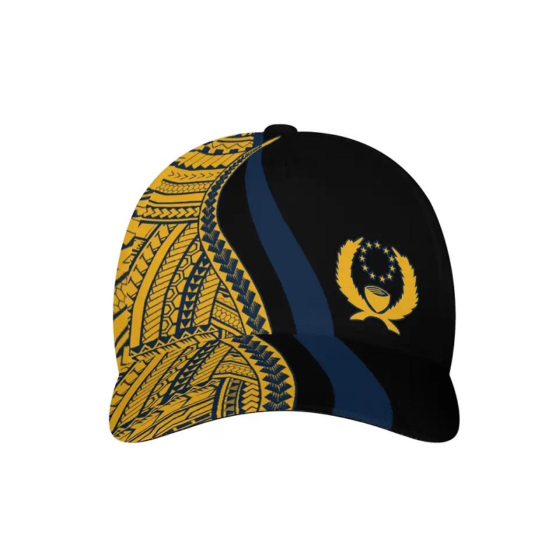 Nuovo Micronesia Pohnpei Flag Stampato Cap da baseball Stampato Polinesiano Tattoo Sport Sports Adattati Adattabile UNISEX Frandibile Outdoor Cappello