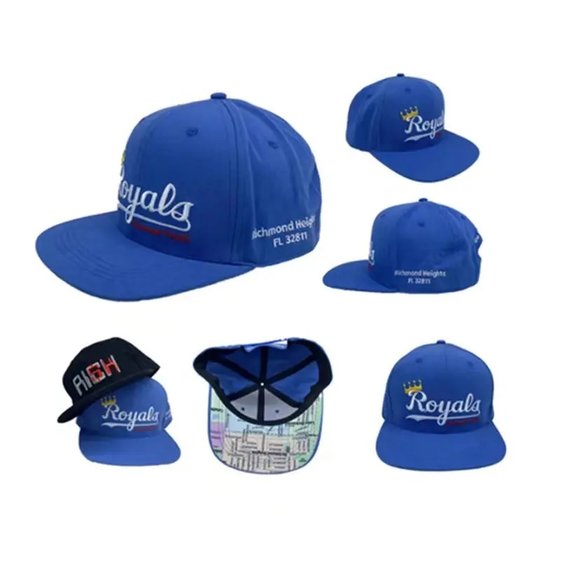 Fashion all'ingrosso a 6 pannelli Hip Hop Caps Cappellino Snapback 100% Cotton Custom Logo Snapback Hat for Men