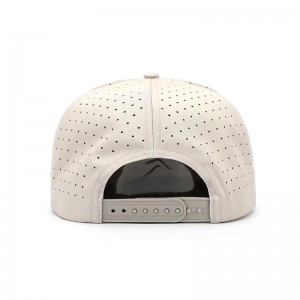 All\'ingrosso personalizzati personalizzati di alta qualità 7 pannelli piatti a base di patch con tappi a snapback logo, cappello da uomo perforato a taglio laser
