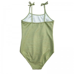 Costumi da bagno in un pezzo monopezzo di seta dorata Bowknot