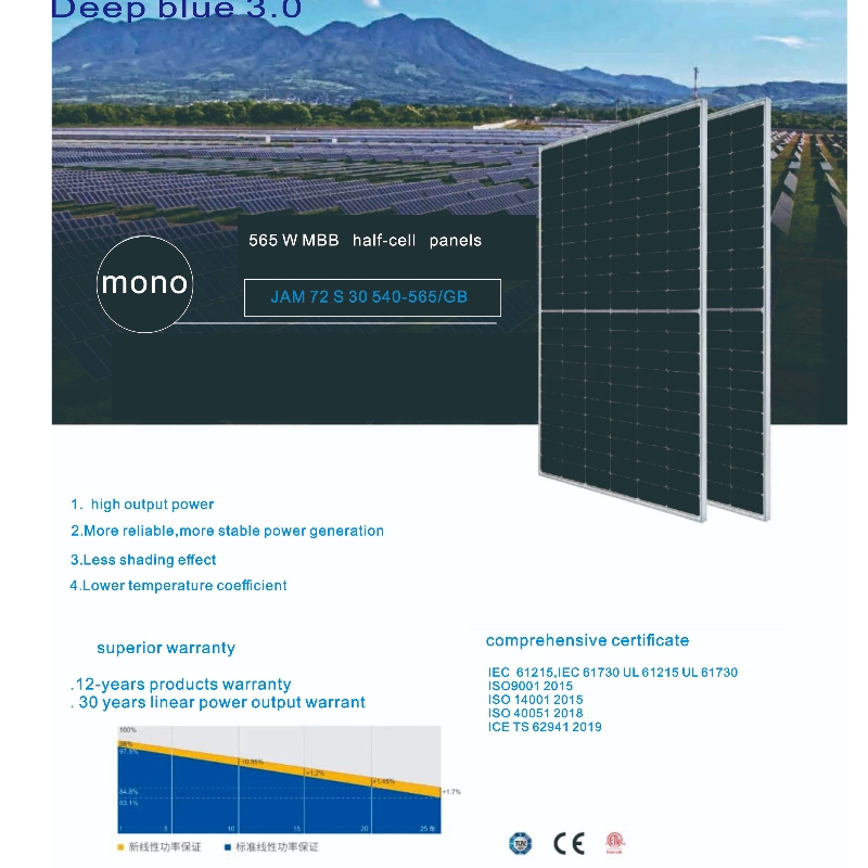 Alta efficienza 540-555 W Pannello solare fotovoltaico Vendita online