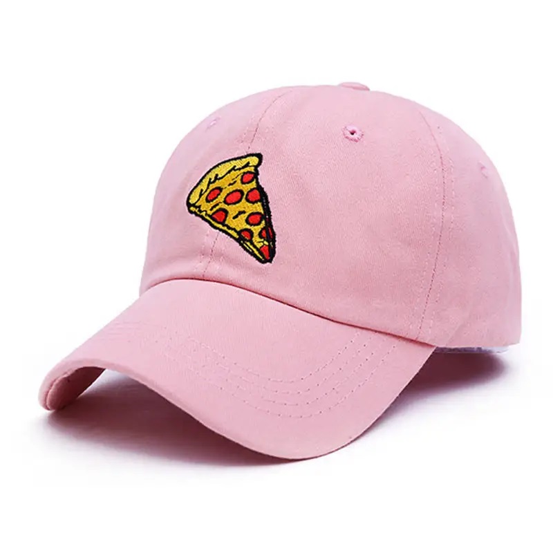 Nuovo Cap Capillino da papà da ricamo per pizza Cappello Cotton Cappello per donne Dimensioni regolabili Cappellino da baseball Cappello da sole sportivo per esterni