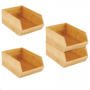 Scatola di archiviazione in bambù impilabile