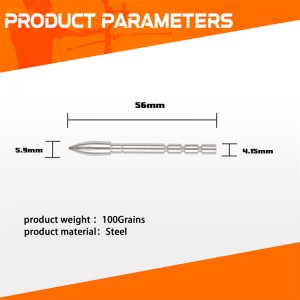Punto proiettile inserto da 100 grad per frecce di carbonio ID4,2 mm