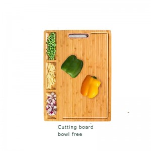Tagliere di bambù con 3 scomparti integrati
