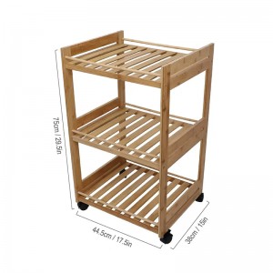 Veicolo multifunzionale a tre strati veicoli multifunzionale per carrello portatile auto in bambù