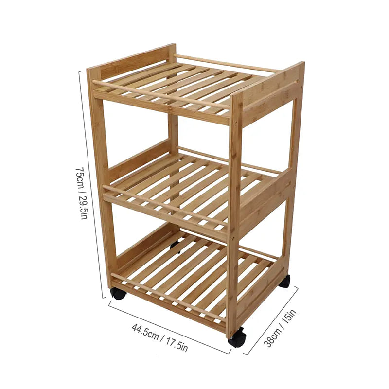 Veicolo multifunzionale a tre strati veicoli multifunzionale per carrello portatile auto in bambù