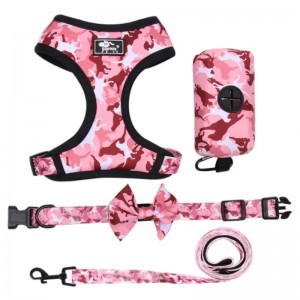 Cucciolo di lusso personalizzato Collar per cucciolo regolabile borse per cacca di pet bandana reversibile e traspirante set di imbracature per canineoprene