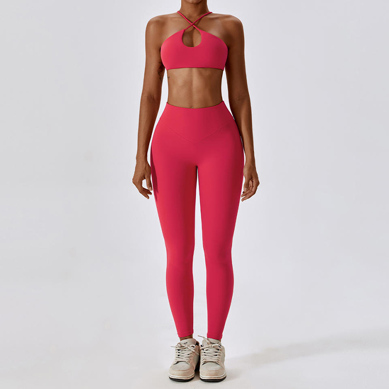 SC1061 reggiseno sportivo e leggings set yoga in contité da yoga set per donne abbigliamento per la palestra all'aperto