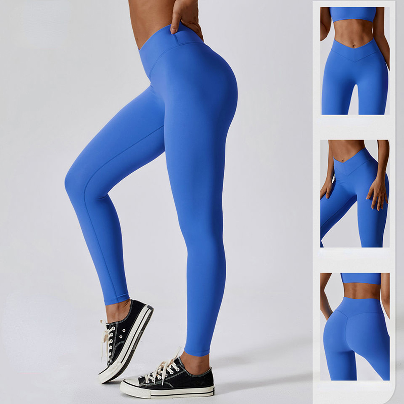 SC1094 Attrema a quattro vie traspirabile V traspirato a V taglio gocciolatura innylon spandex leggings yoga pantaloni per le donne