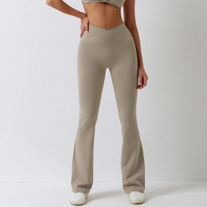 SC101011 Allungamento a quattro vie 78% innylon e 22% Spandex Scrive But Flare Leggings Pantaloni da yoga per donne