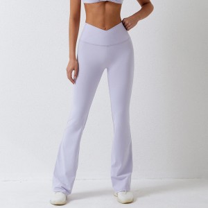 SC101011 Allungamento a quattro vie 78% innylon e 22% Spandex Scrive But Flare Leggings Pantaloni da yoga per donne