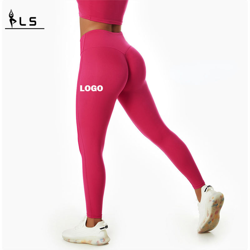 SC101010 Prezzo all'ingrosso Pantaloni da yoga ad alta vita Leggings Scriveging per le donne con logo personalizzato