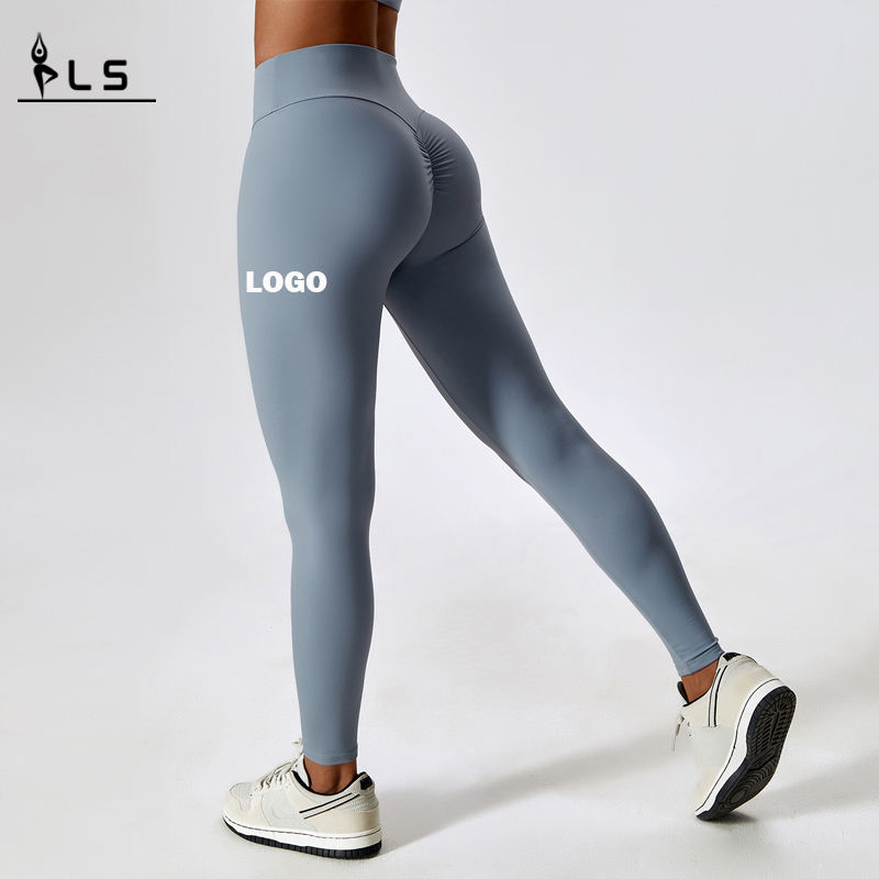 SC10107 Pantaloni allungati a quattro vie traspirabili personalizzati che allungano la vita alta gambe yoga a secco rapido per le donne