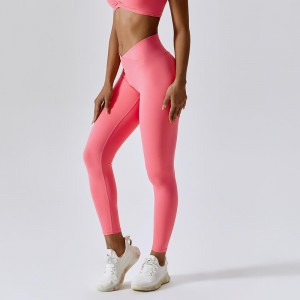 SC101012 Leggings elastano innylon senza cuciture per le donne spingono i leggings a forma a V traspiranti