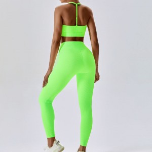 SC101610 Halter Sports Bra Ladies Halter Neck Cross Back Sports Reggiseno per donne Logo Donne Workout Bra Sport Bra Yoga all\'ingrosso Yoga Cro